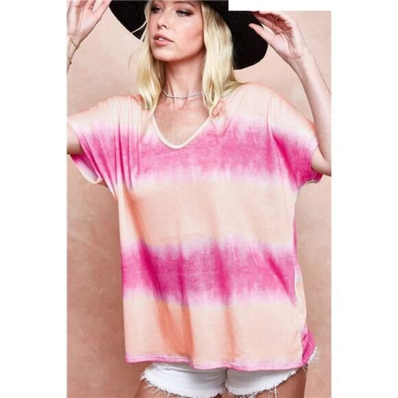 BiBi Tiedye Printed Hacci Knit Top - Picture 1 of 3